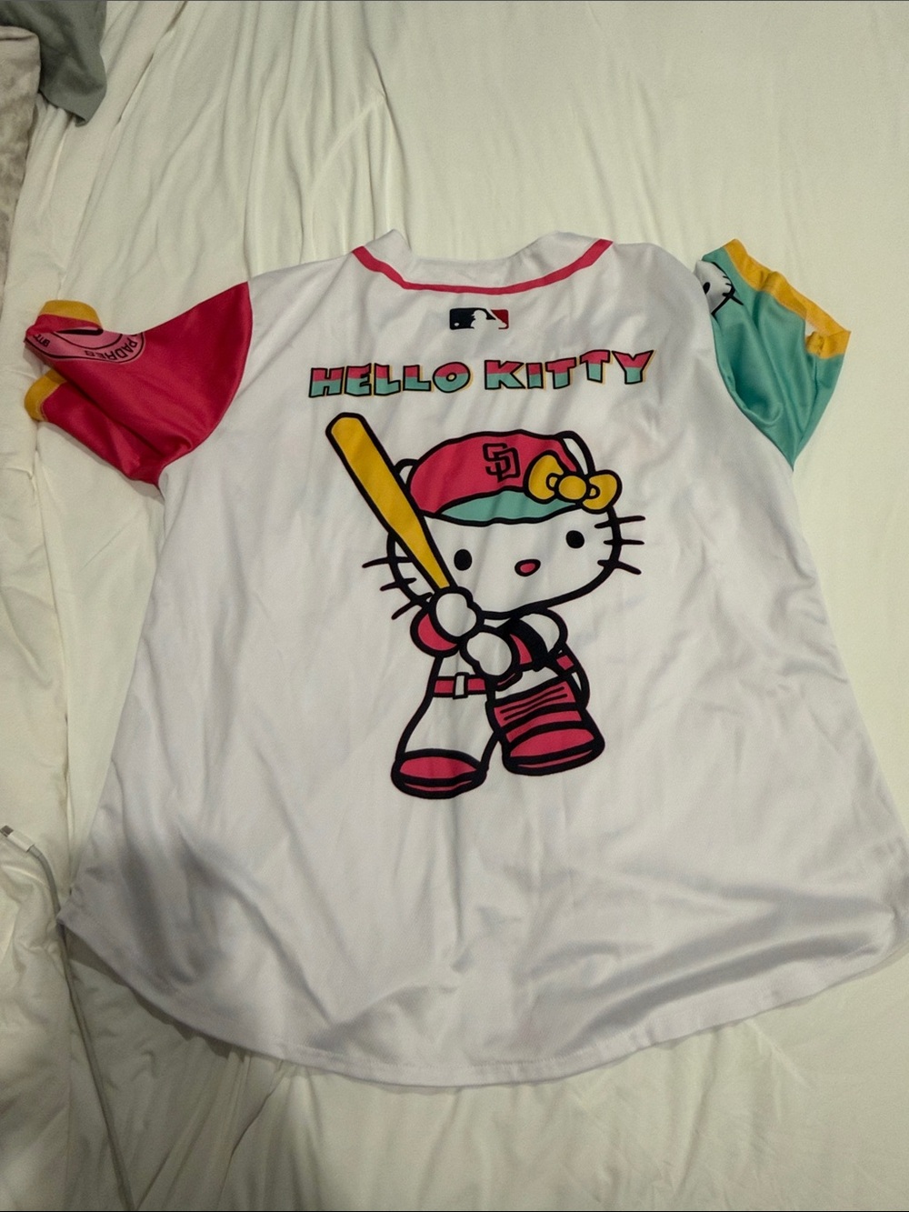 Women's San Diego White Multi-Color Baseball Jersey - Picture 3 of 5
